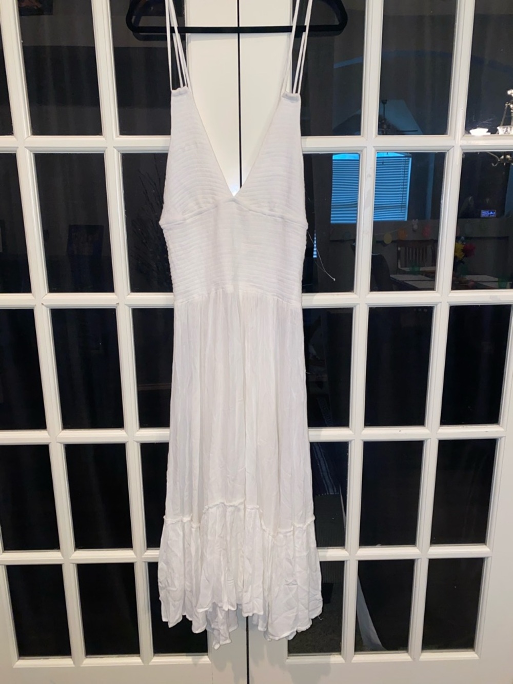 Free People Fun In The Sun White V-Neck Pleated Maxi Dress - Picture 2 of 12